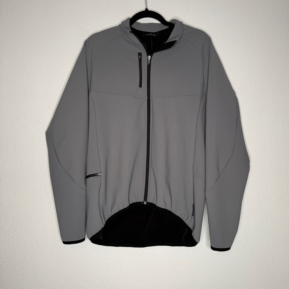De Marchi Gray Fleece Lined Cycling Jacket Performance Zip Pockets Size XXL